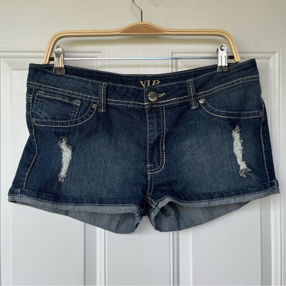 •V.I.P Jeans• Distressed Denim Shorts - Size 13/14